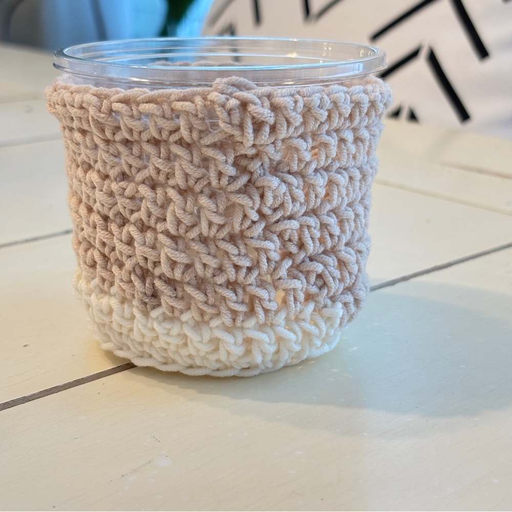 Crochet Plant Pot Cover Pot Holder With 3.5” Plastic Plant Pot Handmade Boho - Picture 3 of 6